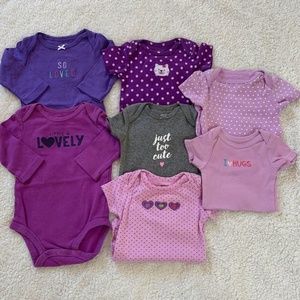 💜 Carter's Baby Girl VALENTINES Onesie Bodysuit Bundle Size 3 Months